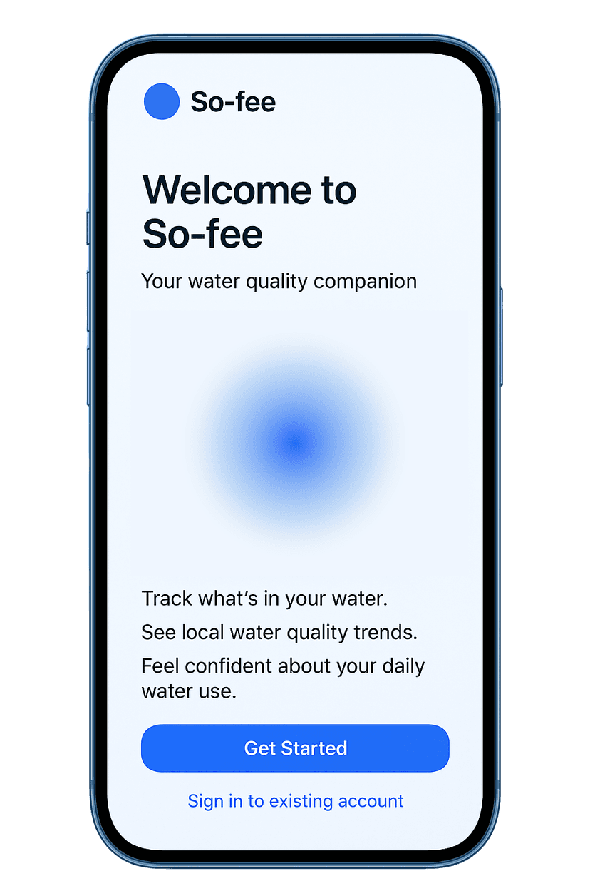 Water quality monitoring app interface
